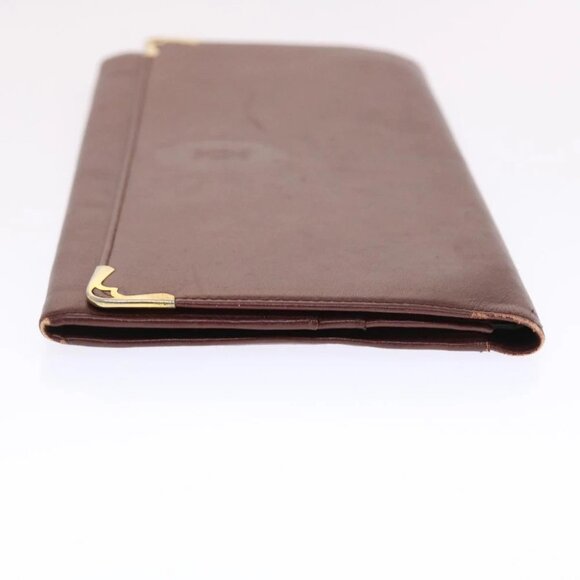 CARTIER Clutch Bag Leather Wine Red Auth 50447 - Picture 4 of 16